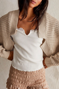 Relaxed Daily Solid Weave Knit Cardigan Collar Outerwear(4 Colors)