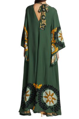 Magnifico Patterned Maxi-Length Dress-Green