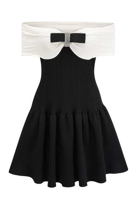 Chanel Style One-Shoulder Short Dress