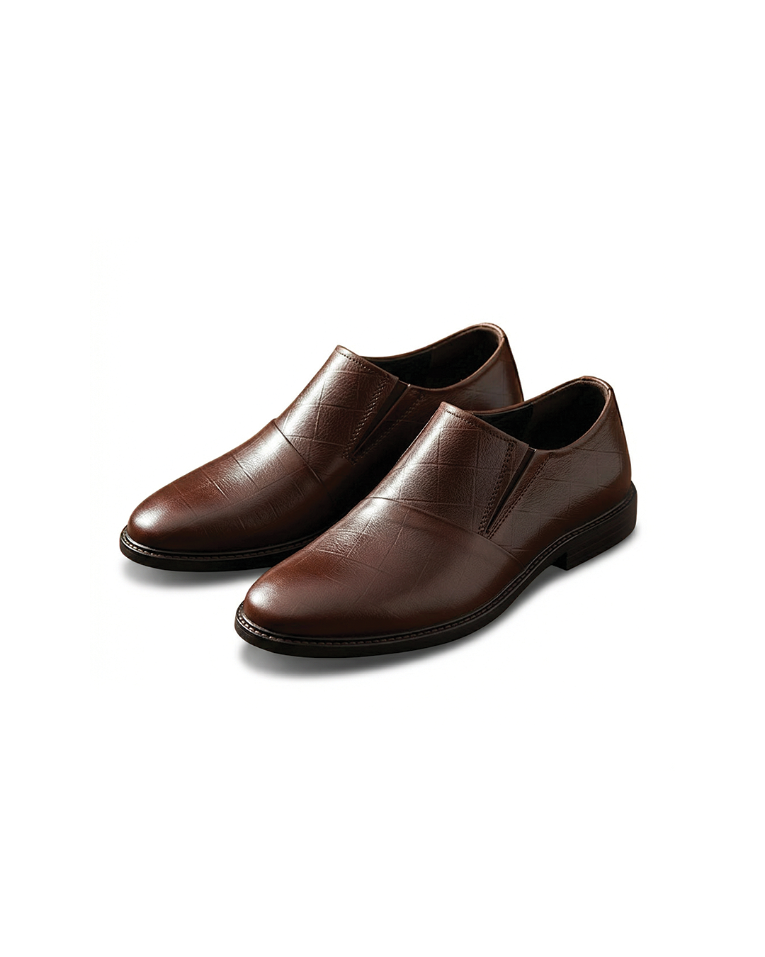 Leather Slip-On Shoes with Patina Finish