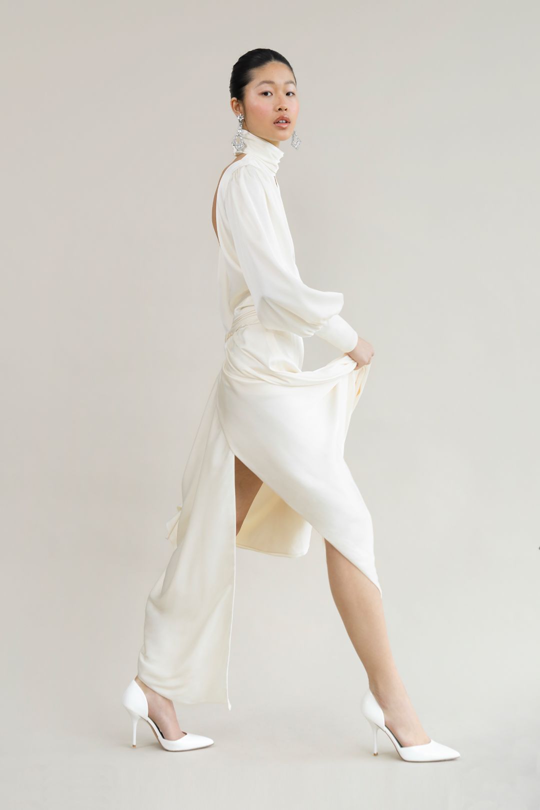 Modern Galaxy White Evening Gown