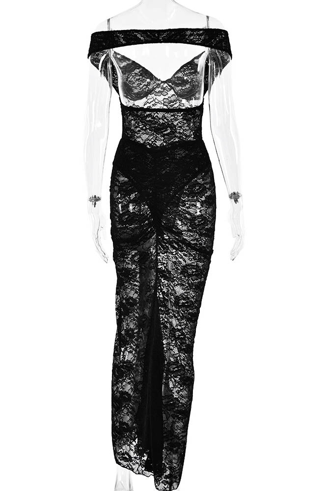 Lace Whisper - Open-Back Skirt Ensemble