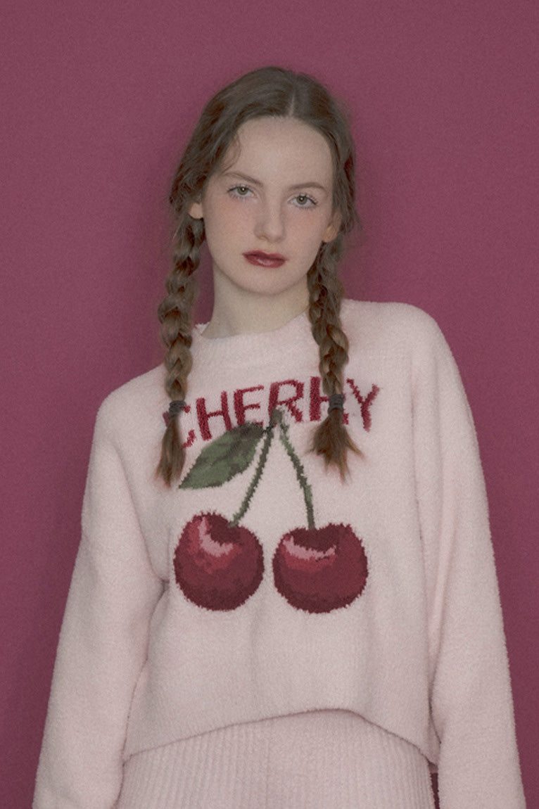 Coordinated Soft Half Velvet Milk Cherry Set