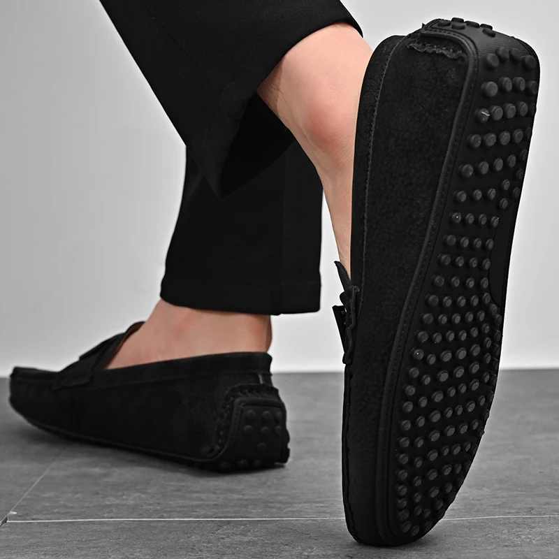 Leather Loafers with Cushioned Insole