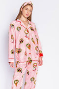 Coordinated Kitten Wreath Print Pajama Set