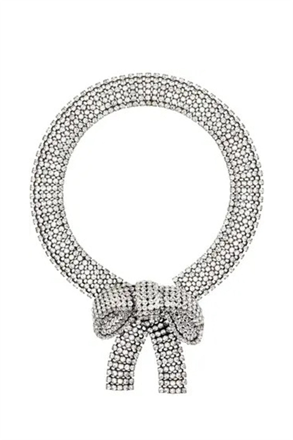 Statement Crystal Embellished Bowknot Necklace