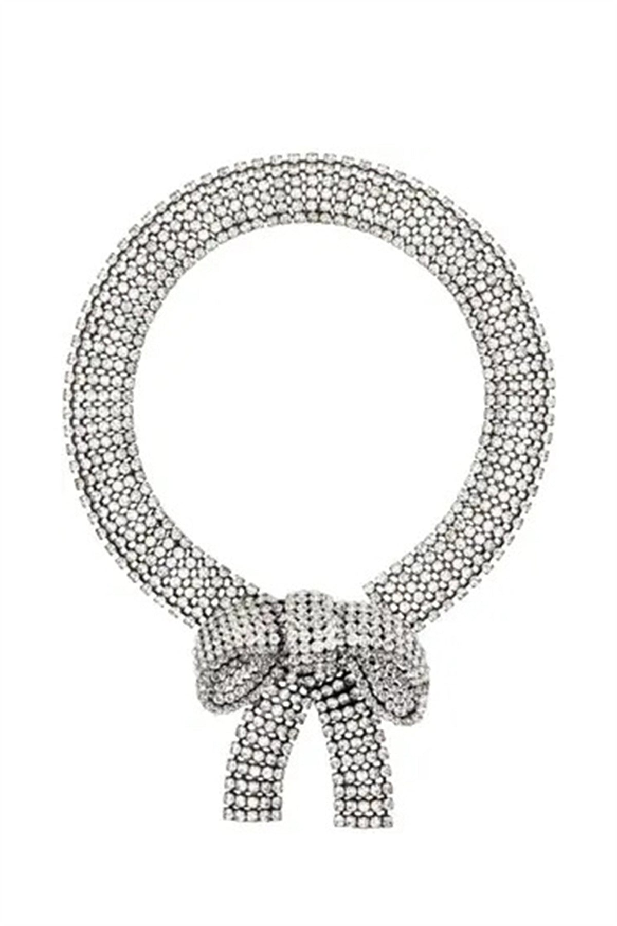 Statement Crystal Embellished Bowknot Necklace