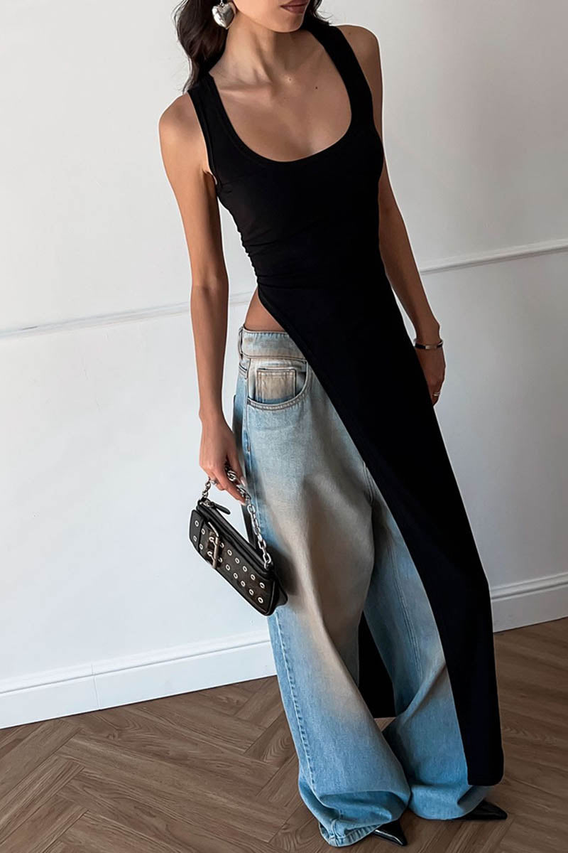 Urban Muse Slit Fitted Dress