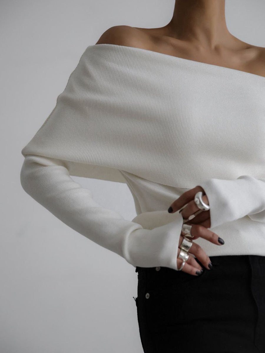Modern Minimal Cream Knit Sweater