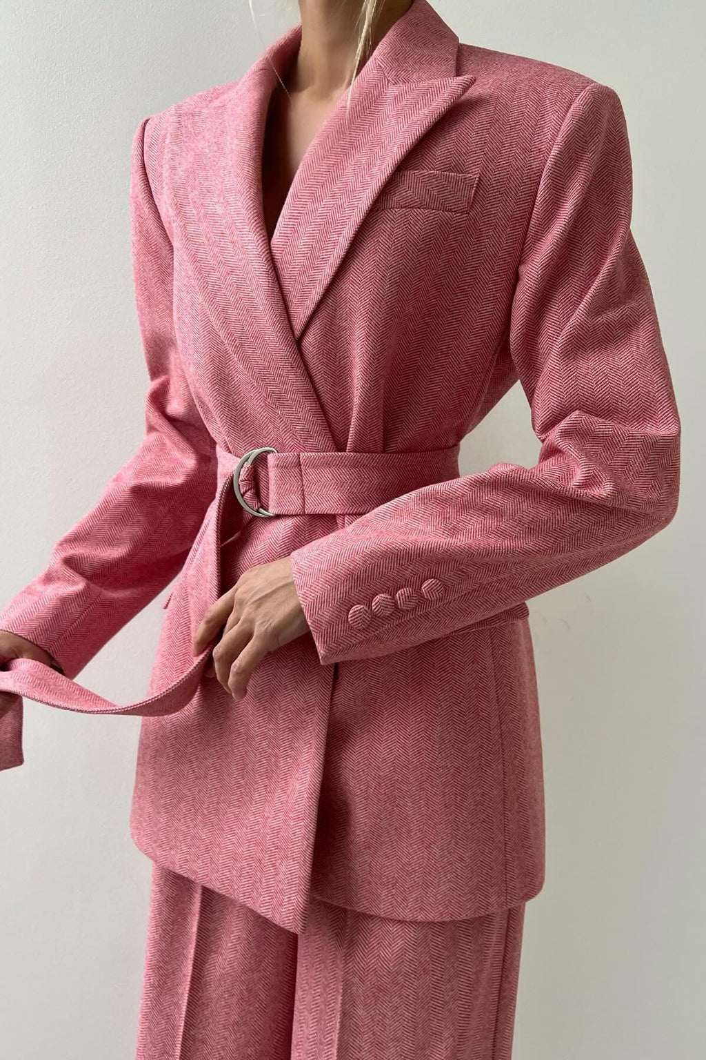 Modern Professional Belted Suit