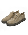 Cowhide Leather Sneakers with Cushioned Insole