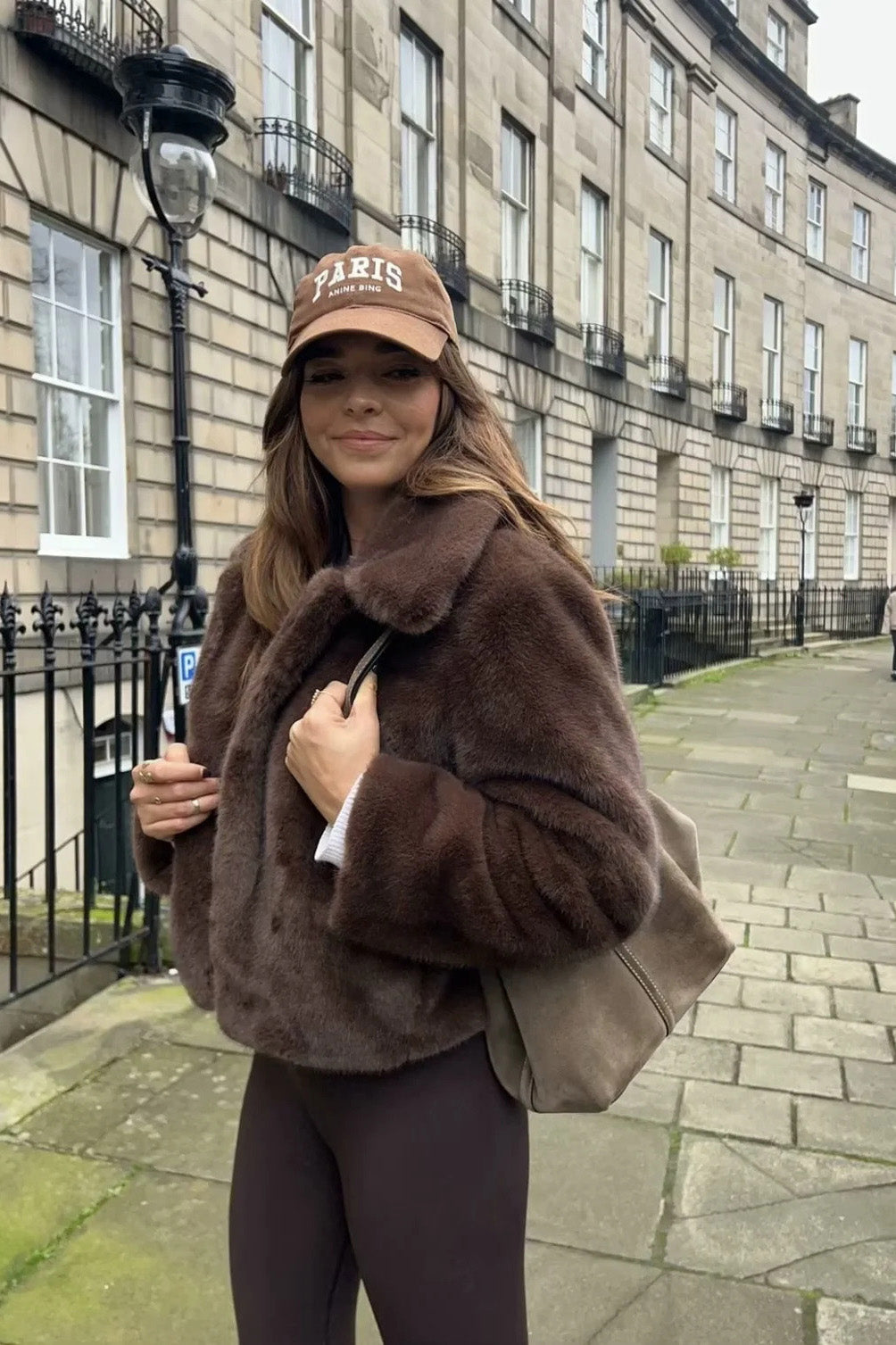 Modern Cocoa Tone Plush Lapel Jacket