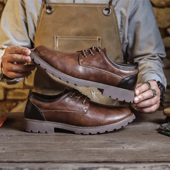 Casual Polished Leather Oxford Shoes