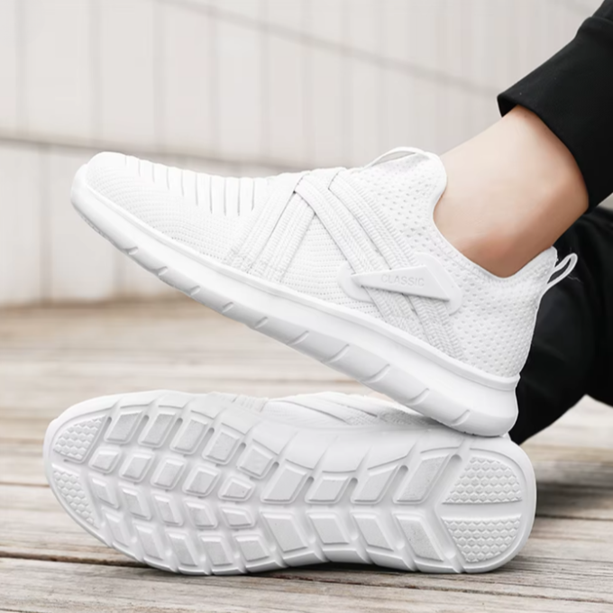 Knit Slip-On Shoes with Cushioned Sole