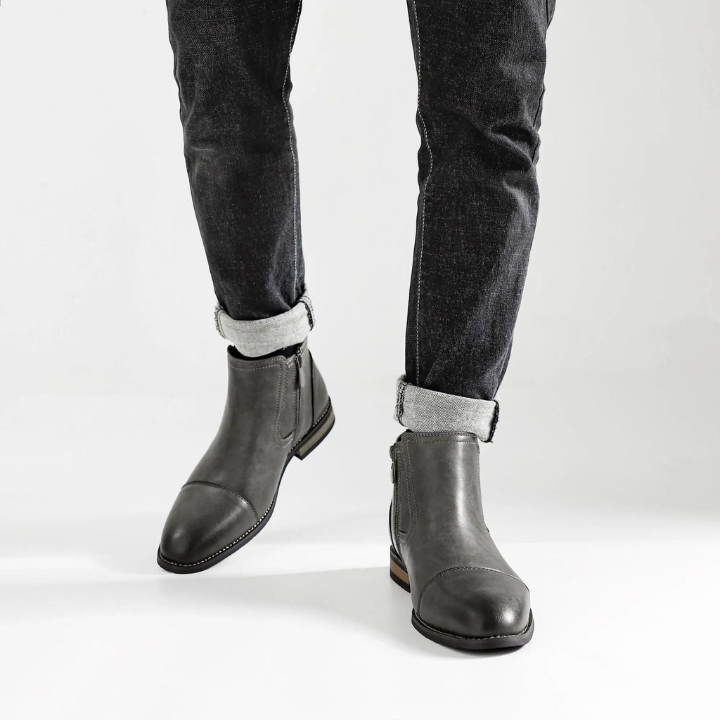 Chelsea Boots with Cap-Toe Detail