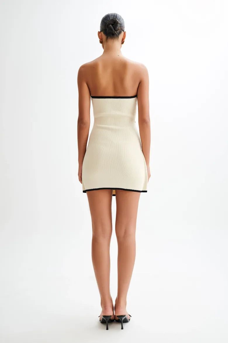 Joanna Strapless Asymmetrical Knit Mini-Length Dress