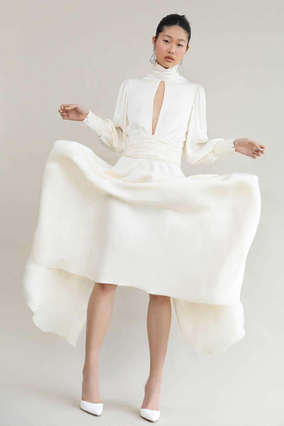 Modern Galaxy White Evening Gown