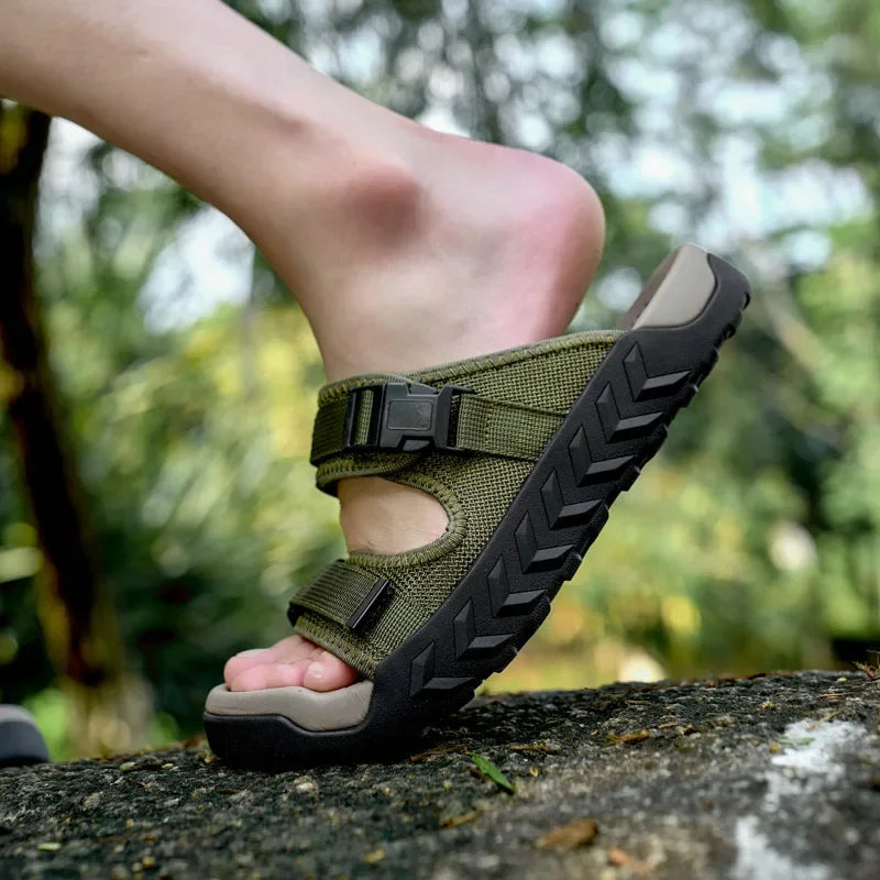 Sandals with Woven Detail
