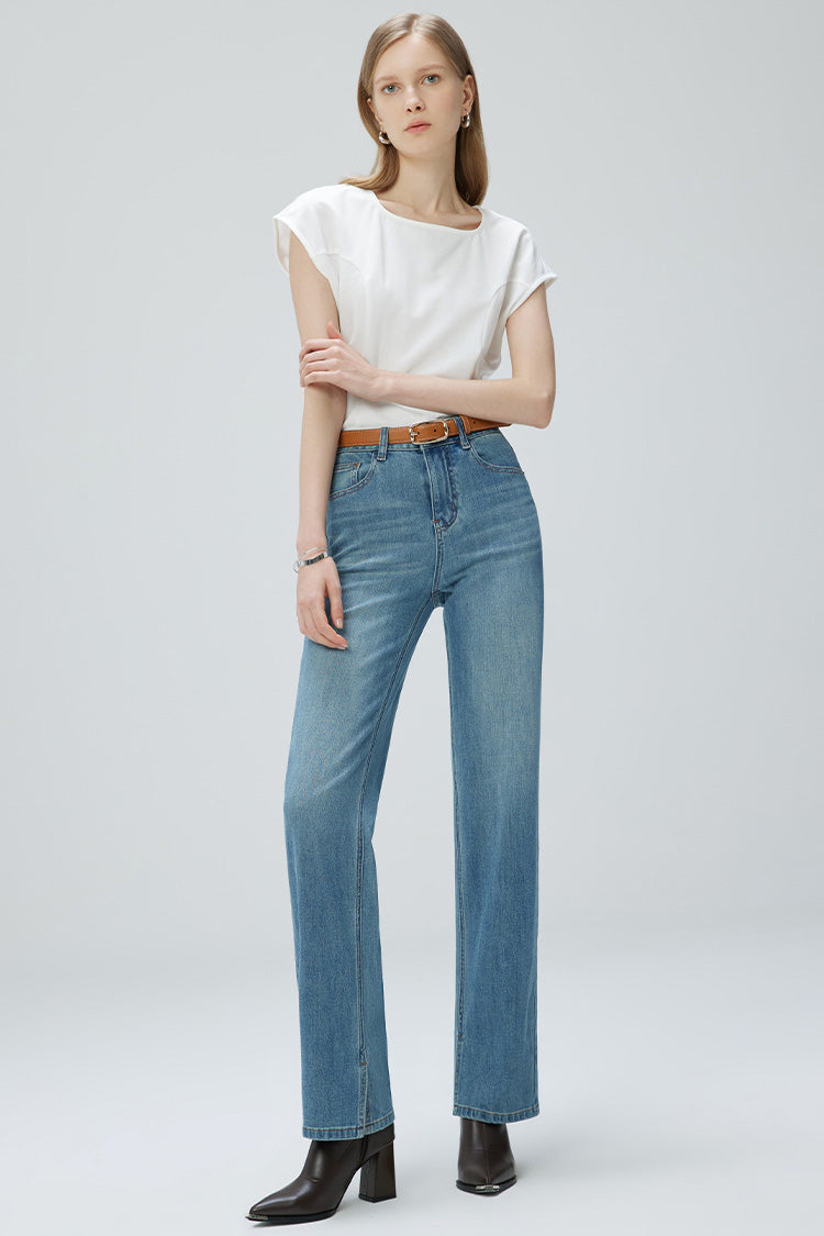 Modern French Fry Wide-leg Slim Jeans
