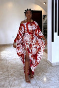 Vibrant Pink Tie-Dye Off-Shoulder Maxi-Length Dress