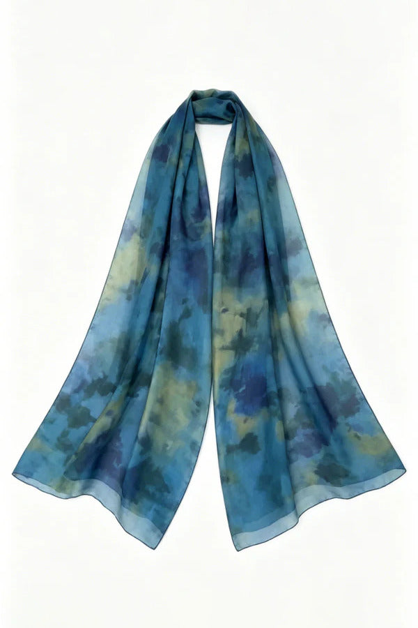 Coordinated Draped Neck Abstract Skirt Set