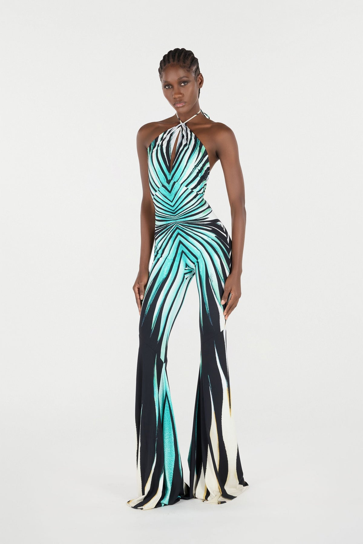 Modern Ray of Sea Print Jumpsuit