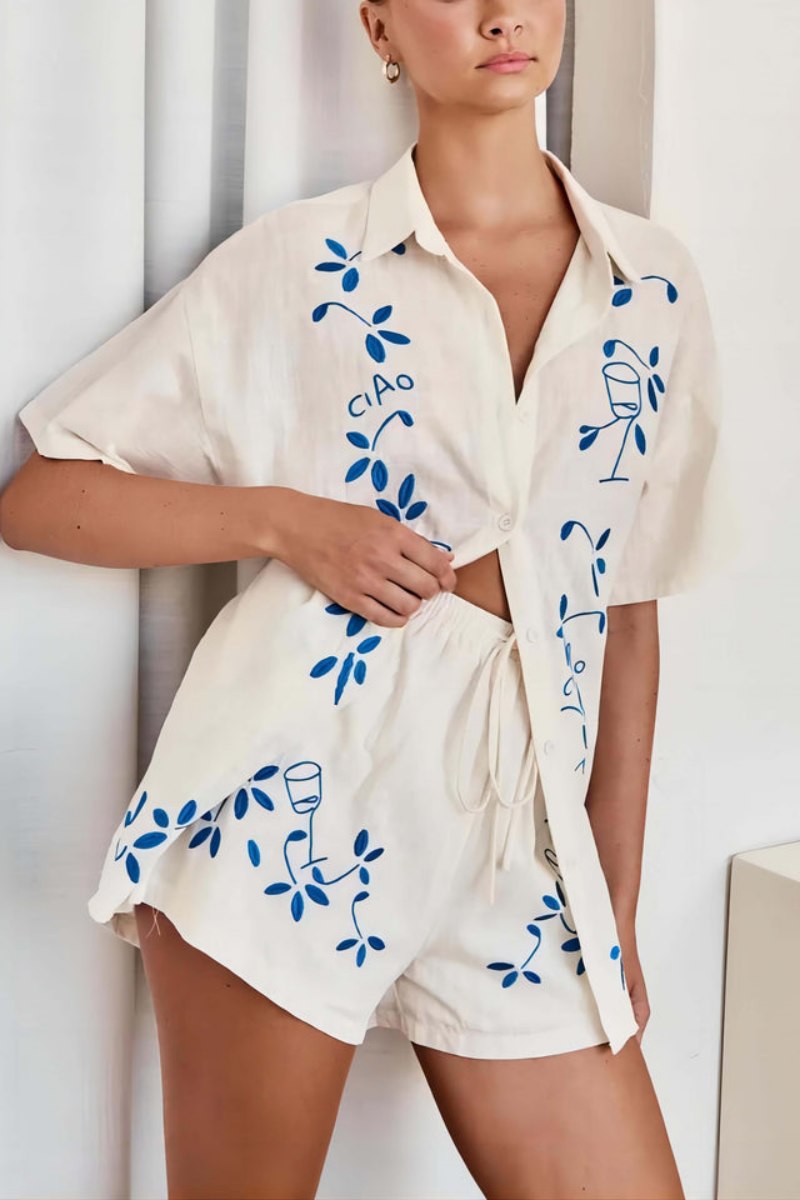 Coordinated Loose Elasticated Shorts-Set