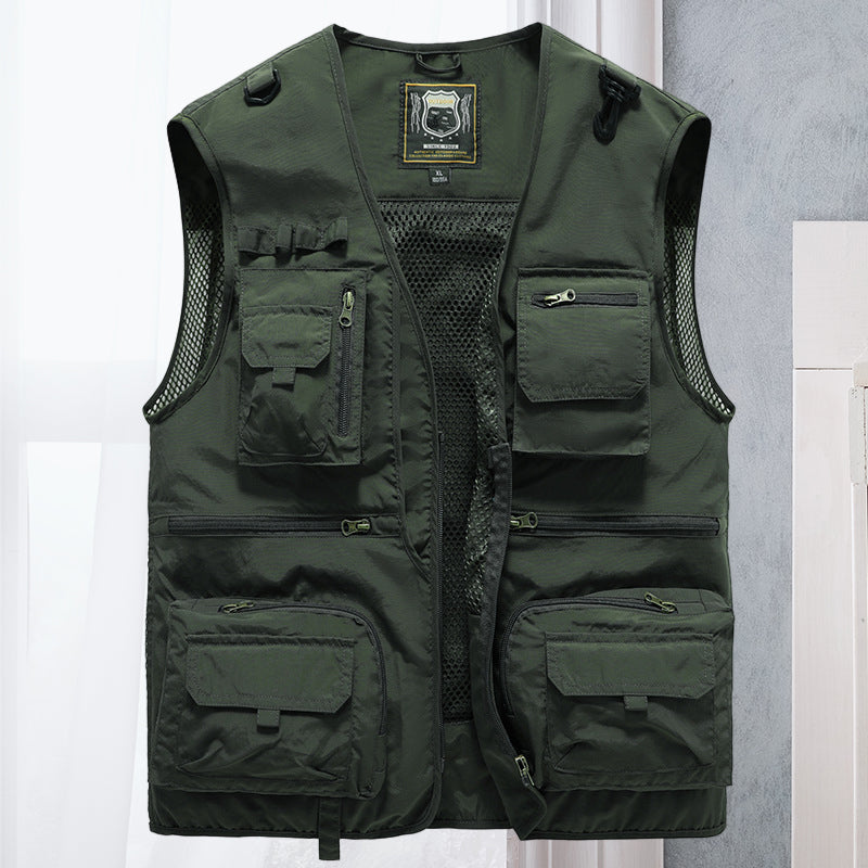 Wool Blend Vest with Multiple Pockets