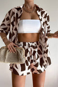 Distinctive Zebra Print Loose Shirt Shorts Set