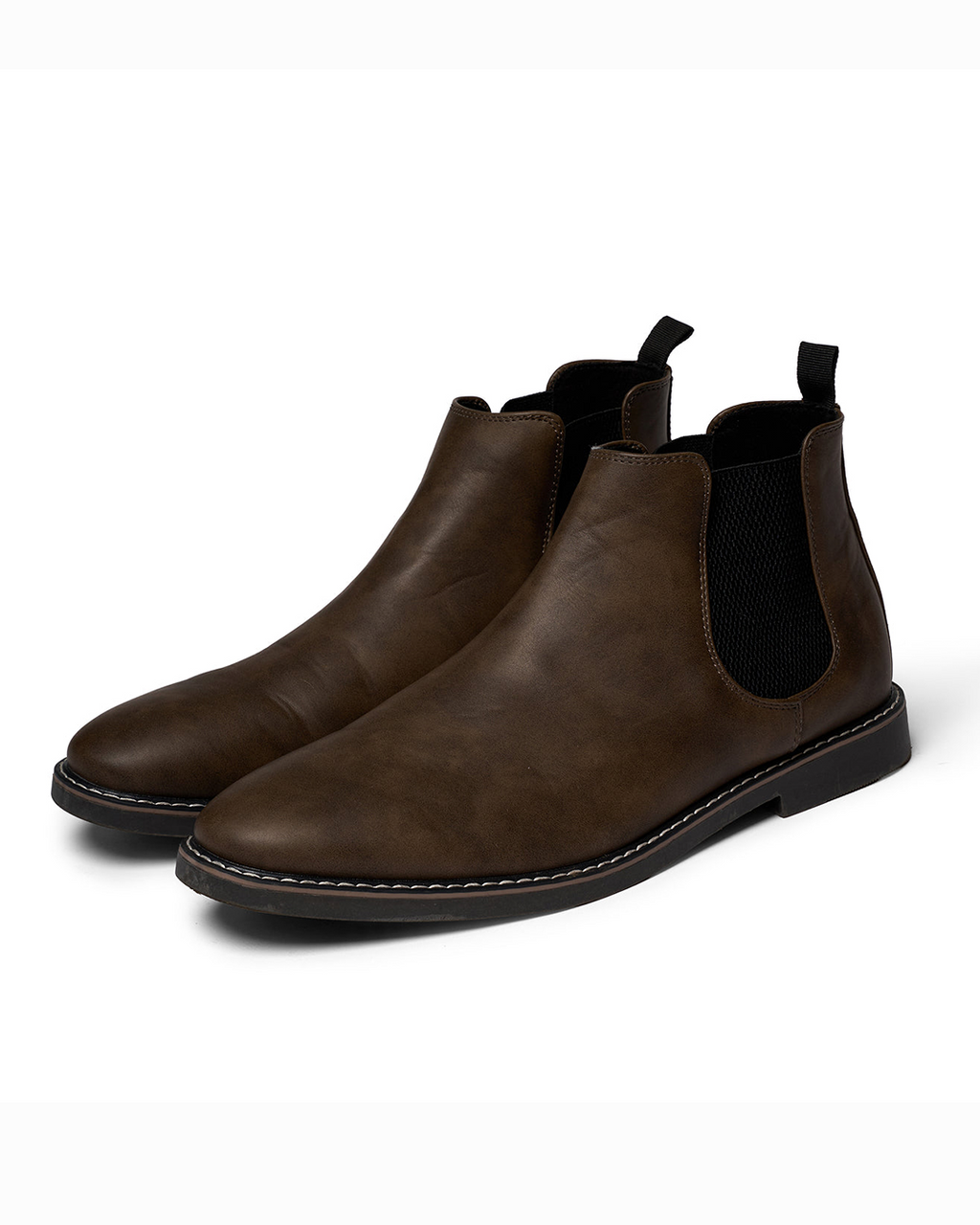 Leather Chelsea Boots with Shock-Absorbing Sole