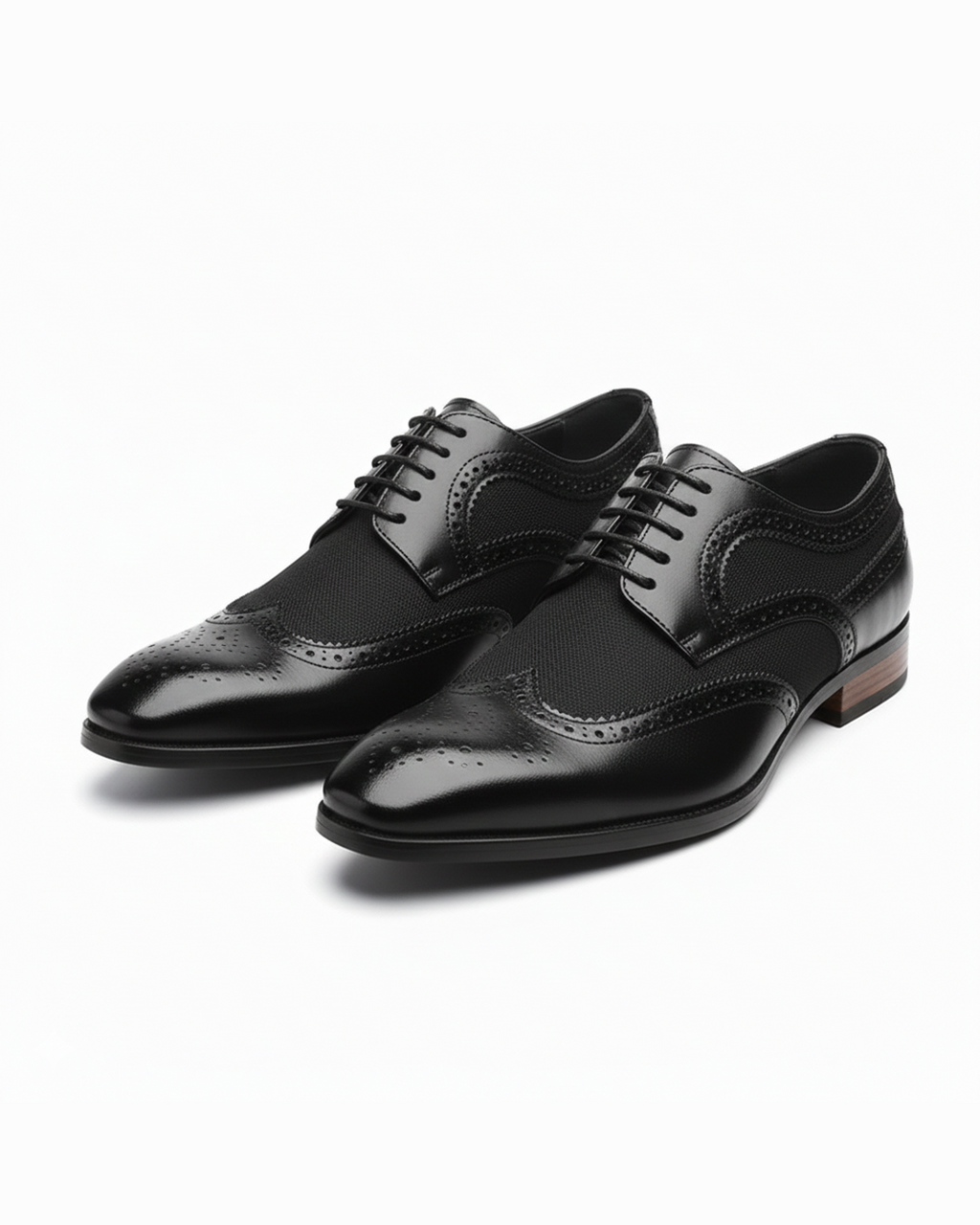Suede Oxford Shoes with Wingtip Brogue Detail
