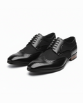 Suede Oxford Shoes with Wingtip Brogue Detail