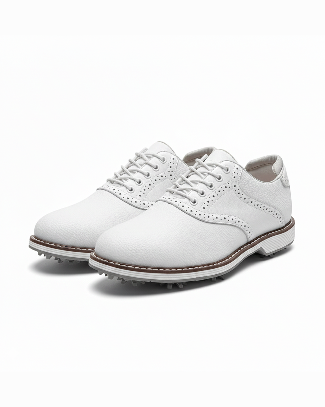 Pebbled Leather Brogue Shoes with Pebbled Texture