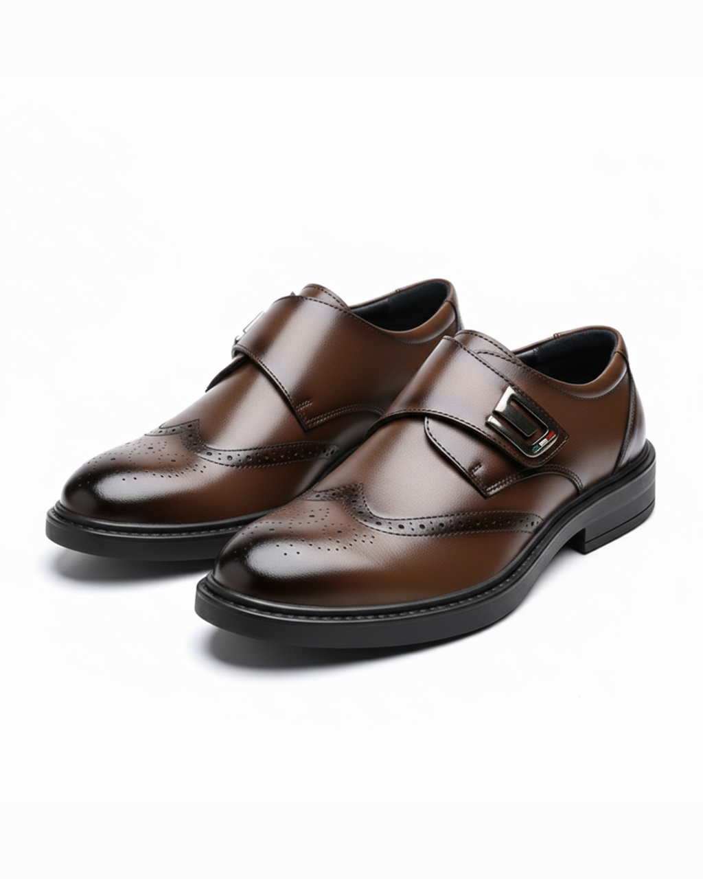 Polished Full-Grain Leather Shoes with Rubber Sole