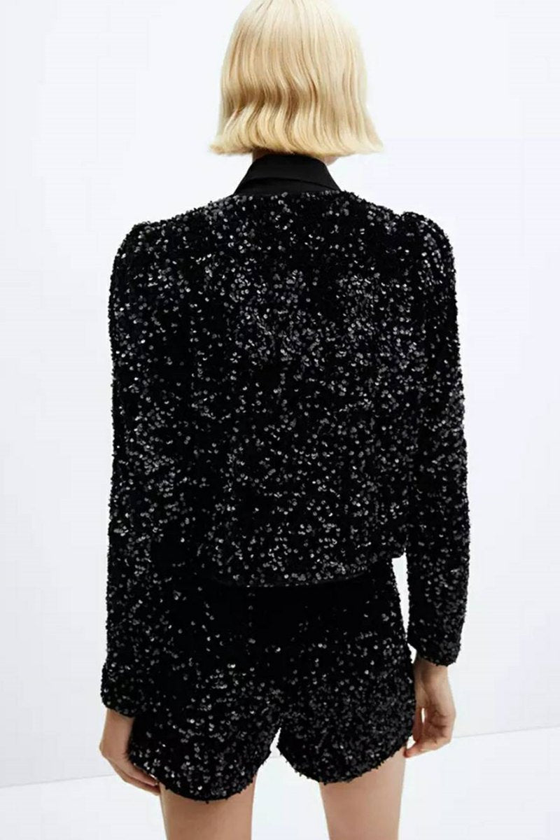 Sequined Embroidered Jacket & Shorts