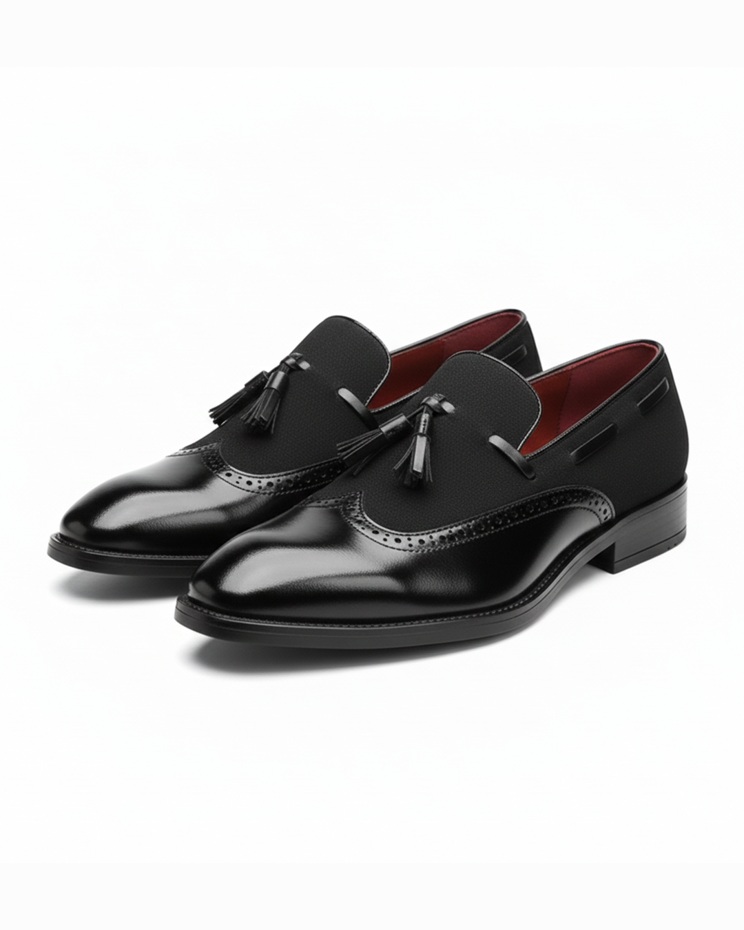 Polished Full-Grain Leather Loafers with Brogue Detailing