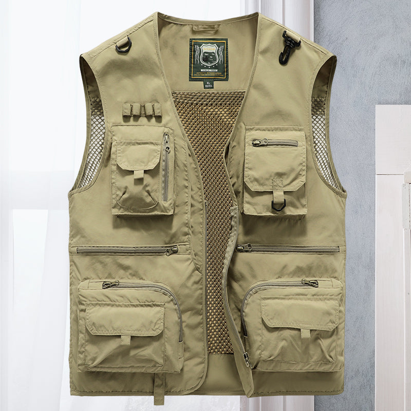 Wool Blend Vest with Multiple Pockets