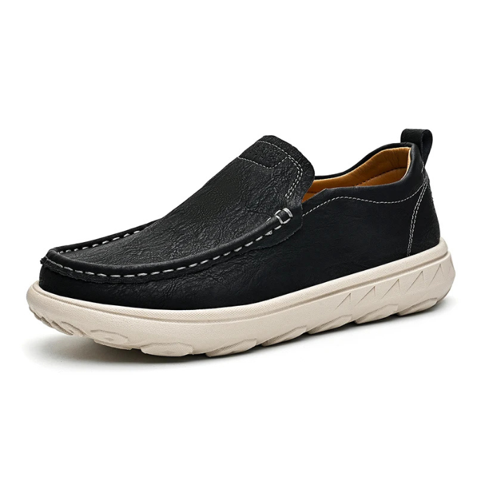 Leather Loafers with Rubber Sole