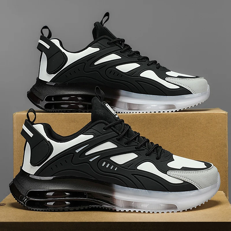 Performance Leather Sneakers with Air-Cushioned Heel