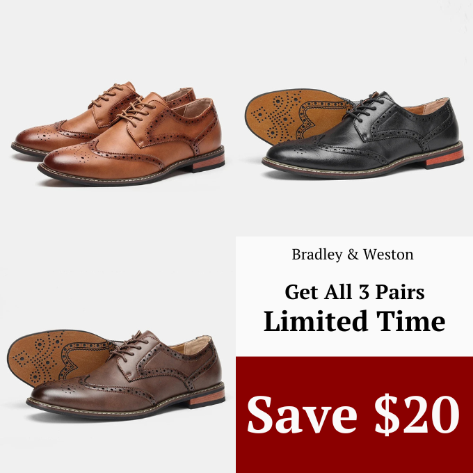 Polished Leather Oxford Shoes with Brogue Detailing