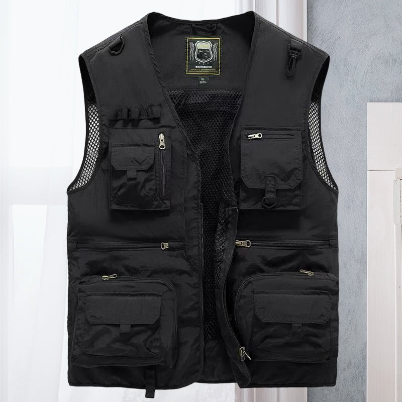 Wool Blend Vest with Multiple Pockets