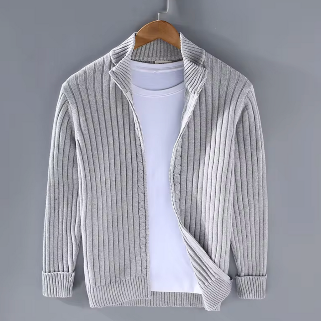 Knit Cardigan with Zip Front