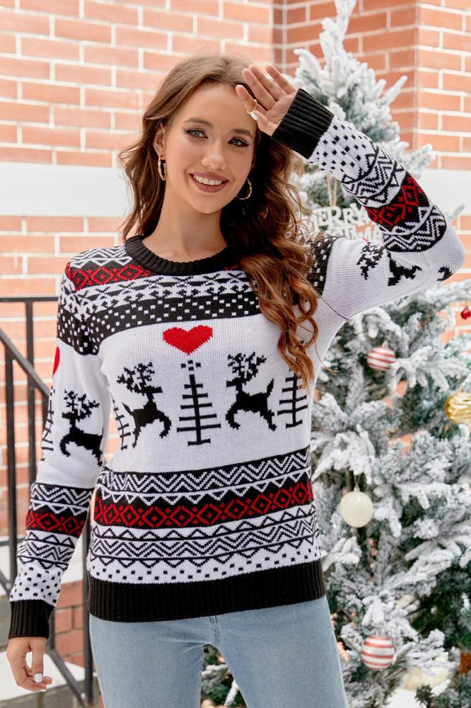 Christmas Bear & Antler Knitted Knit Sweater