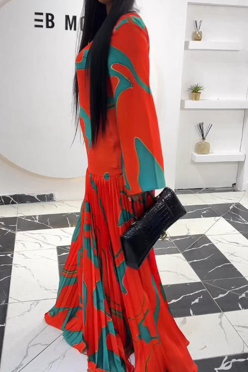 Aurora Pleated Maxi-Length Dress