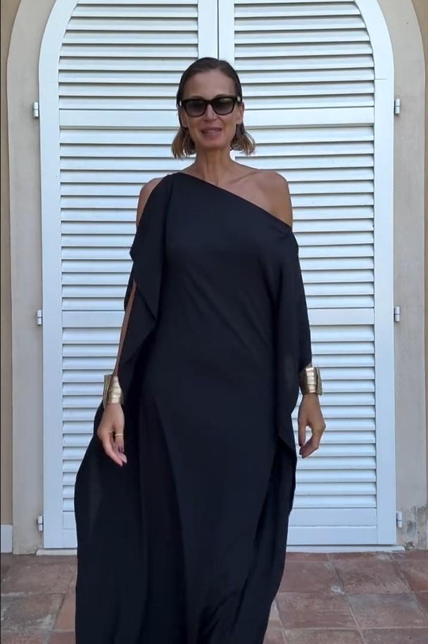 Modern Flowing Asymmetric Caftan With Belt
