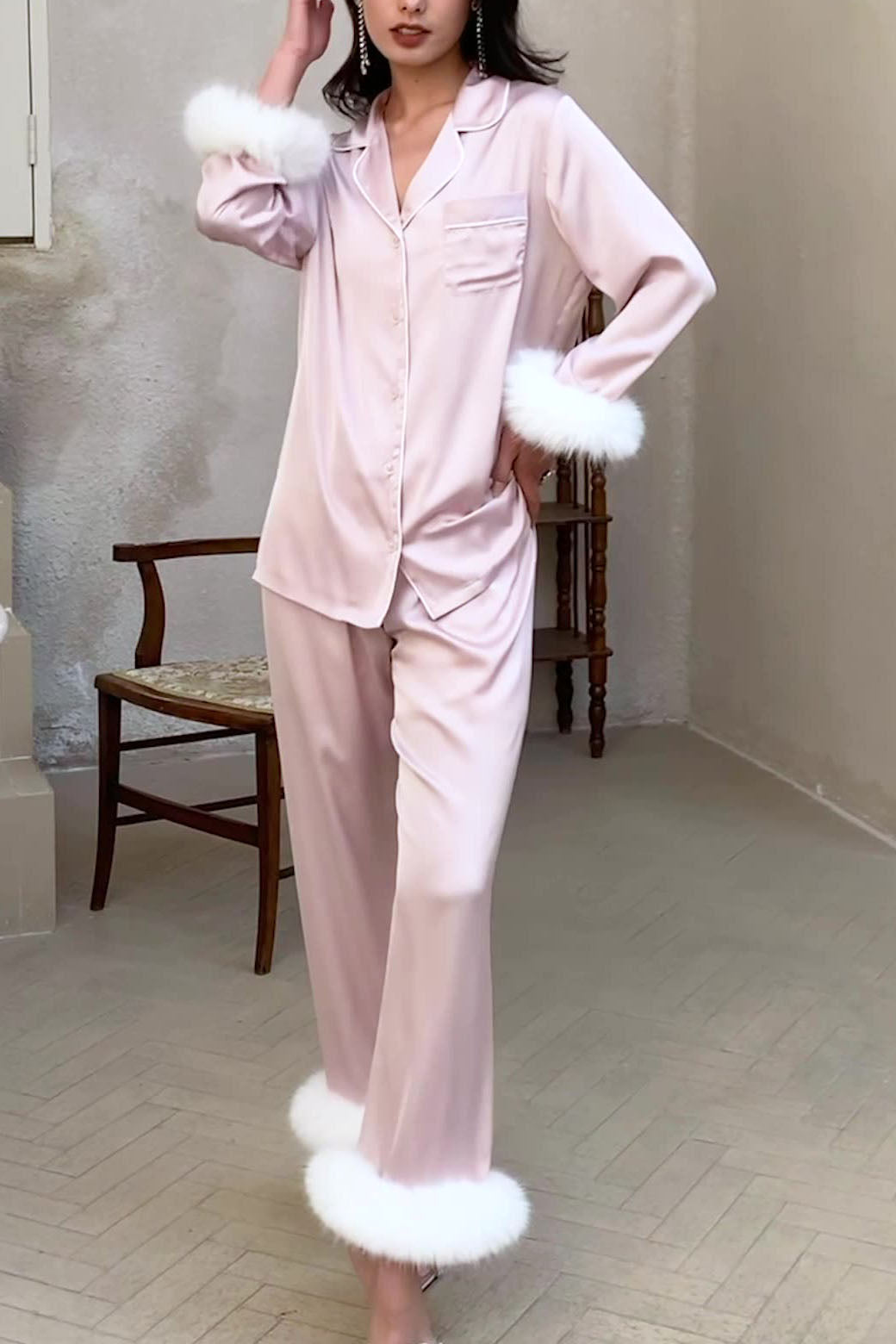 Coordinated Danica Pajama Set-Baby Pink