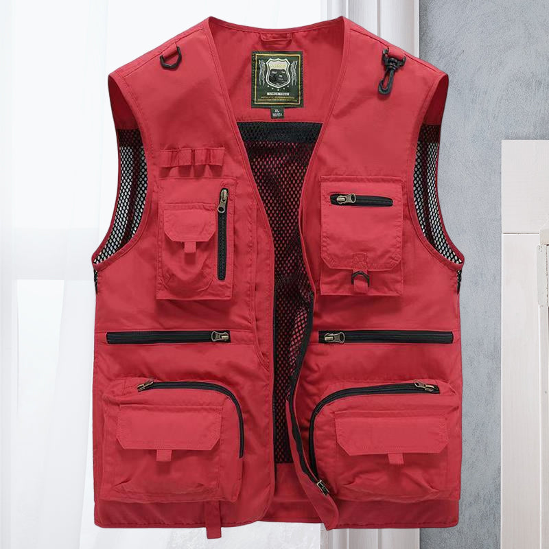 Wool Blend Vest with Multiple Pockets