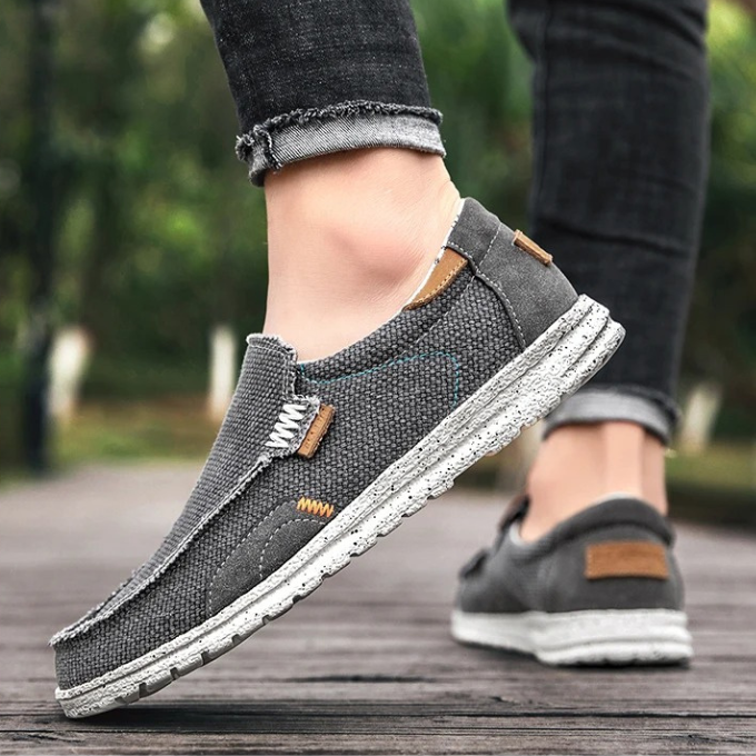 Canvas Slip-On Shoes with Rubber Sole