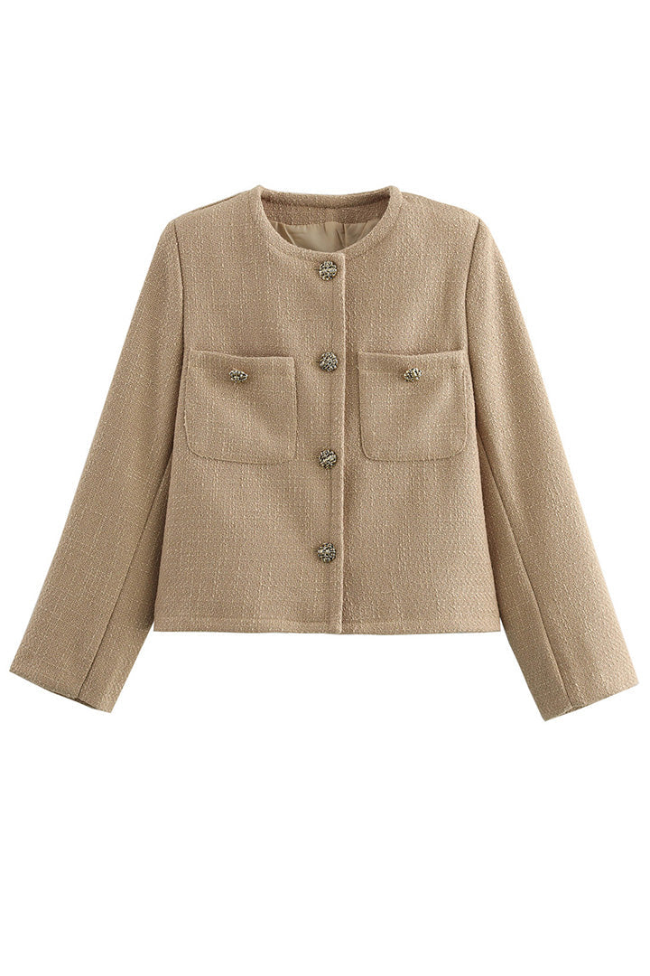 Textured Tweed Cropped Jacket