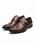 Refined Full-Grain Leather Monk Strap Shoes